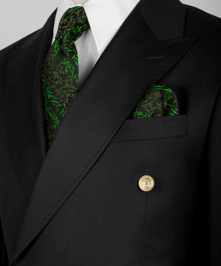 Latest Peaked Lapel Black Double Breasted Suit for Prom