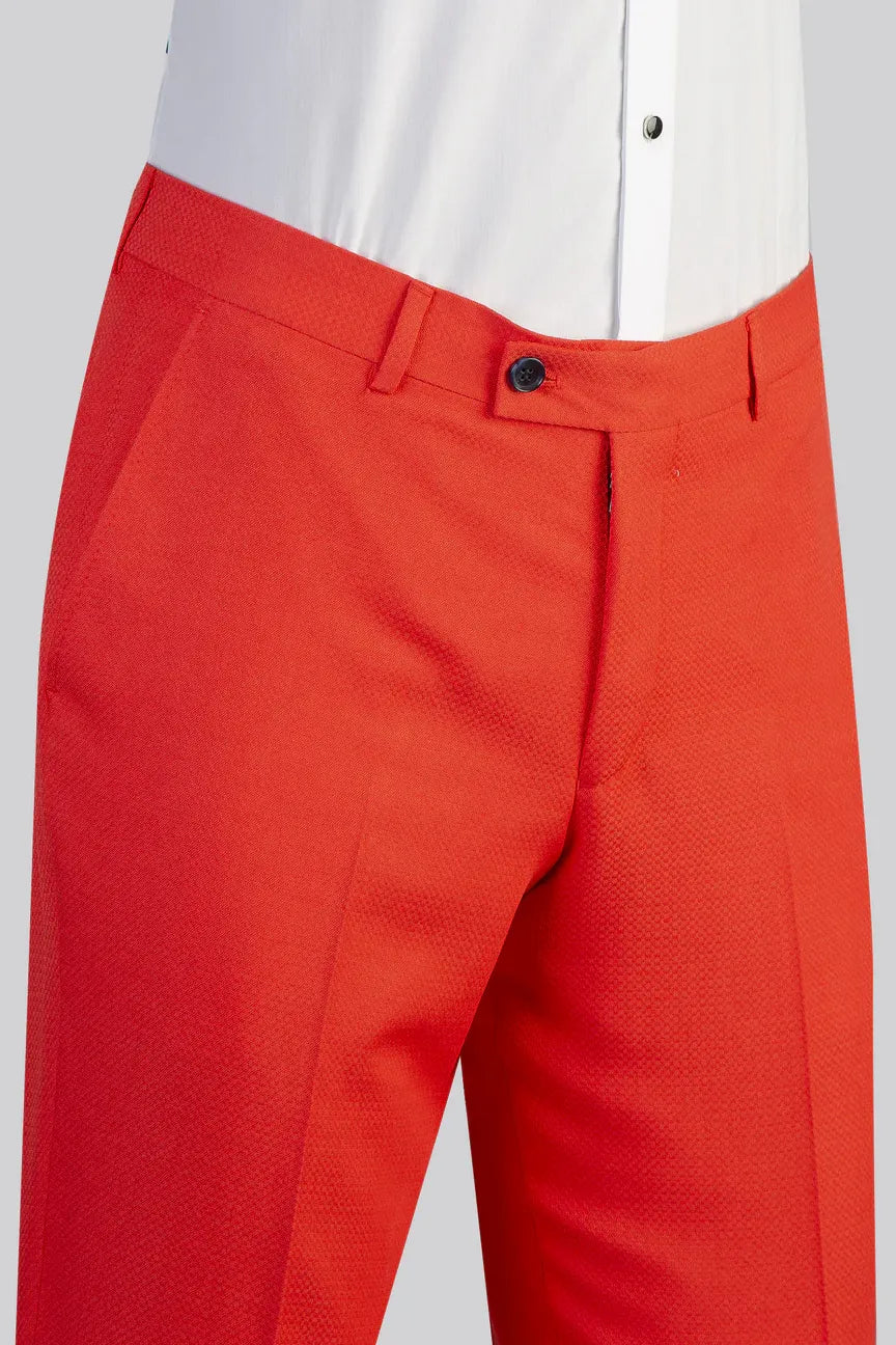 Orange 2-piece Double-breasted Shawl Lapel Suit