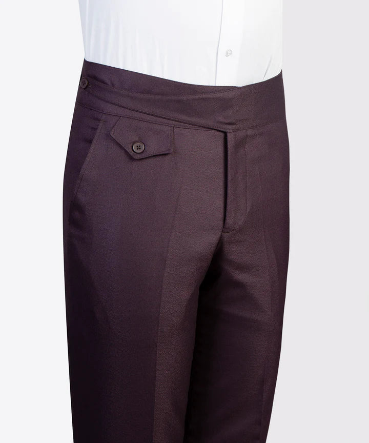 Purple Single-breasted 3-piece Peak Lapel Plaid Suit