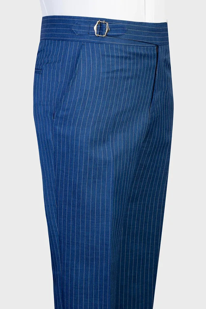 Blue 2-piece Double-breasted Shawl Lapel Suit