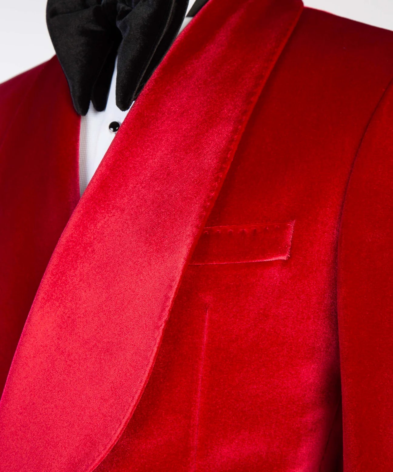 Red Velvet Double Breasted Shawl Lapel 2-Piece Tuxedo