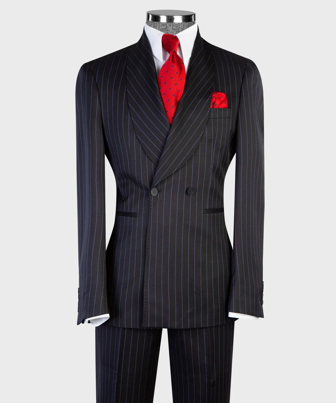Black Stripe 2-piece Double-breasted Suit