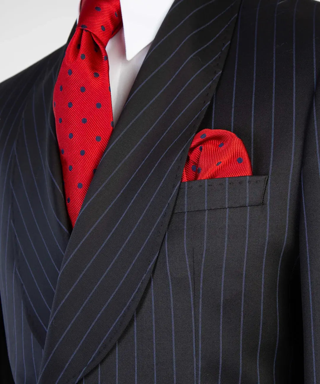 Black Stripe 2-piece Double-breasted Suit