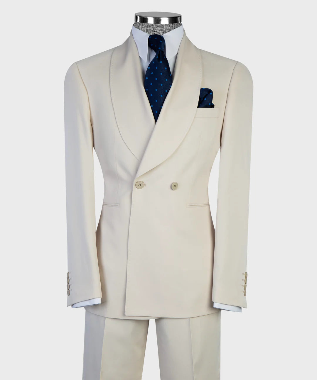 White 2-piece Double-breasted Suit