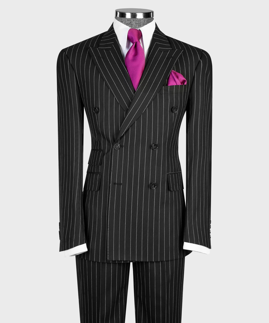 Black Stripe 2-piece Double-breasted Suit