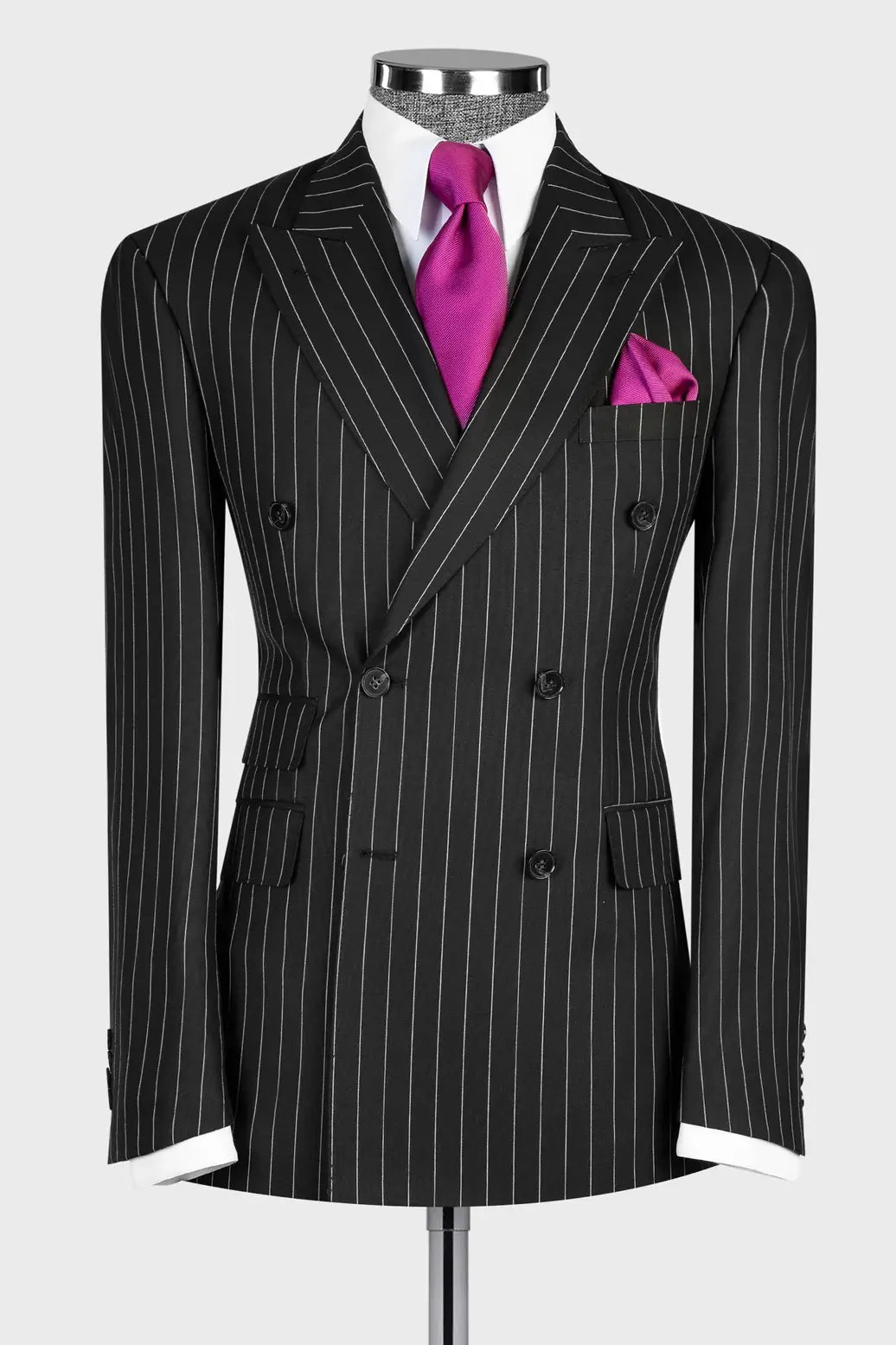 Black Stripe 2-piece Double-breasted Suit