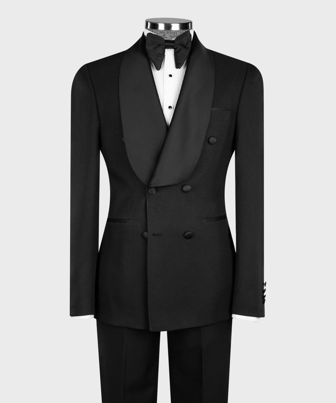 Black Double-breasted 2-piece Shawl Lapel Tuxedo