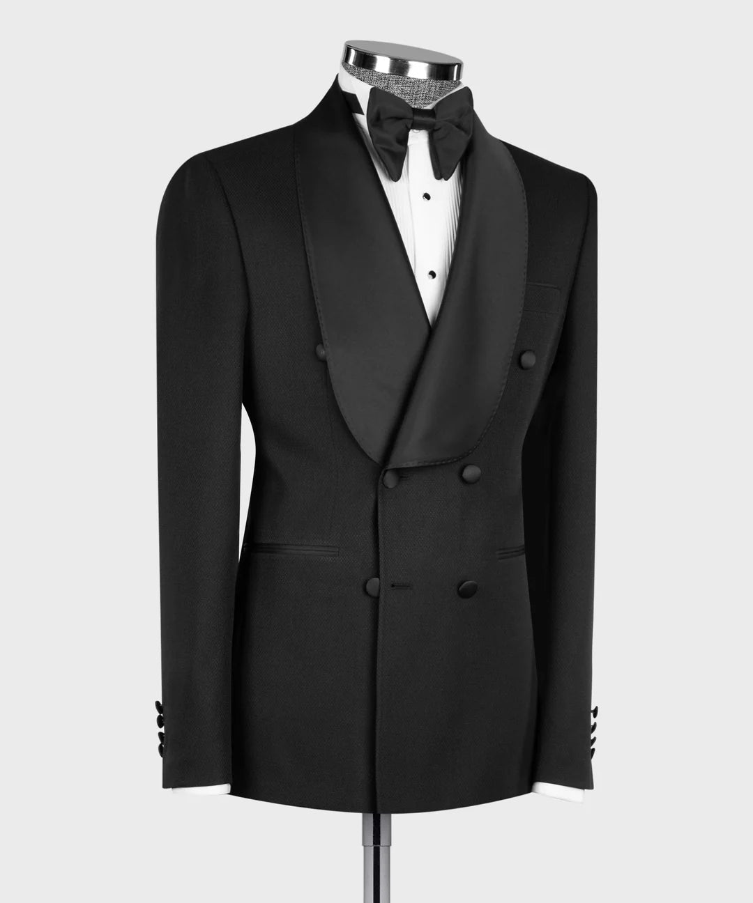 Black Double-breasted 2-piece Shawl Lapel Tuxedo