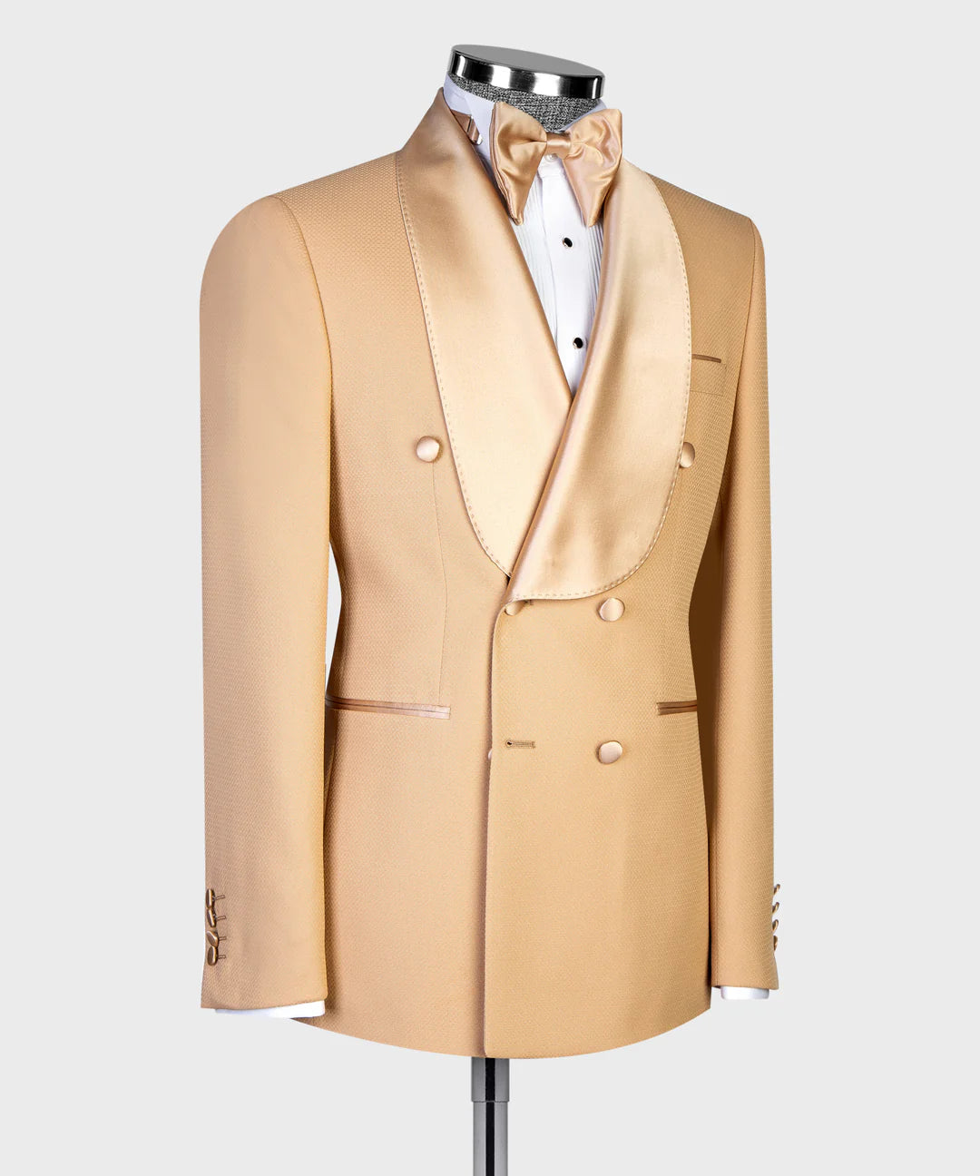 Beige 2-piece Double-breasted Tuxedo