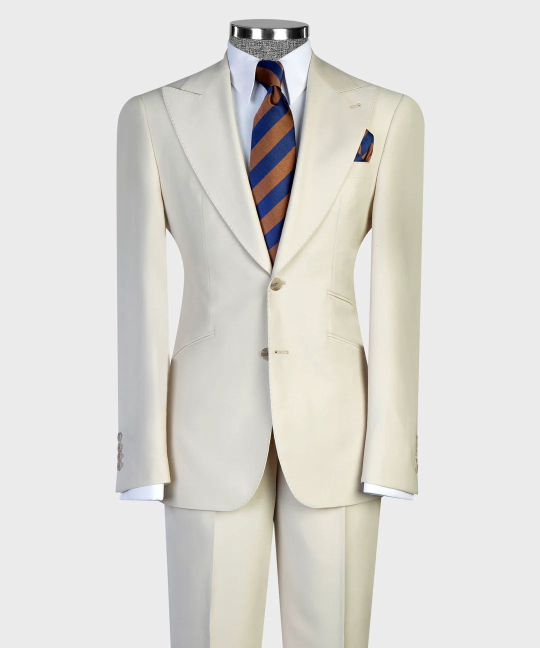 Ivory 3-piece Peak Lapel Single-breasted Suit