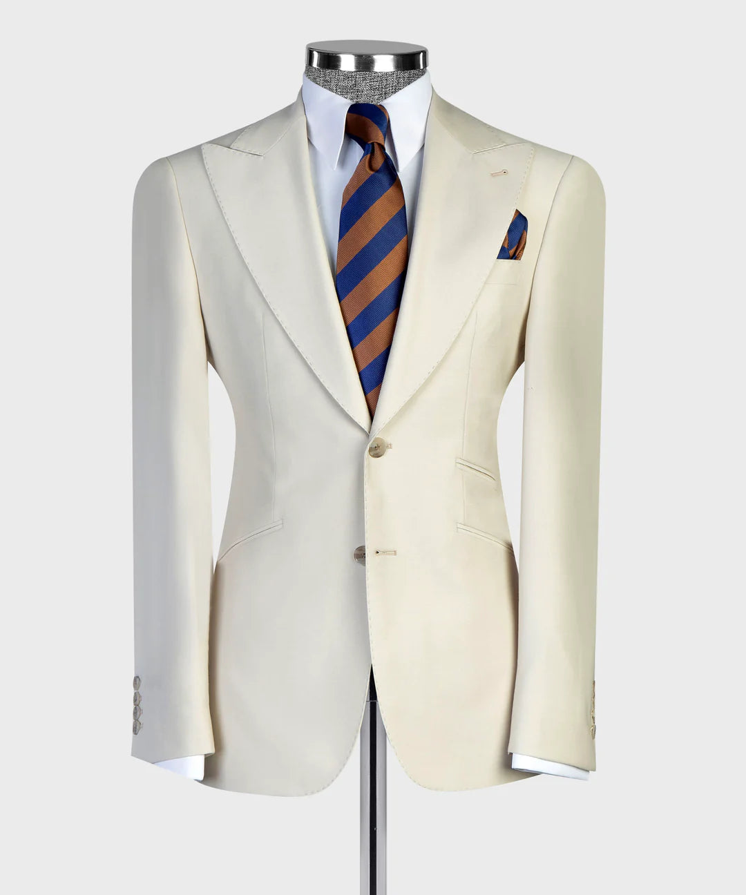 Ivory 3-piece Peak Lapel Single-breasted Suit