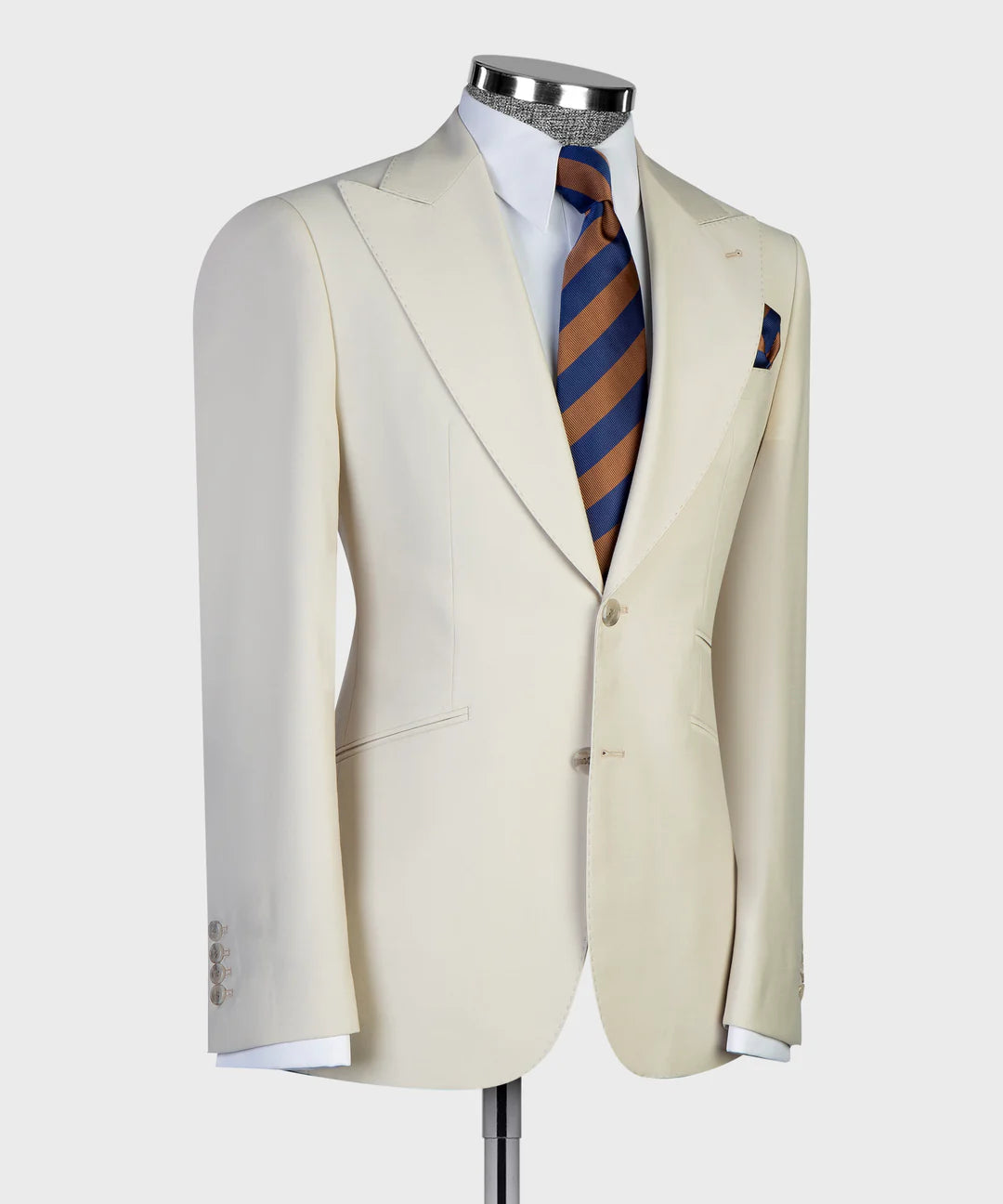 Ivory 3-piece Peak Lapel Single-breasted Suit
