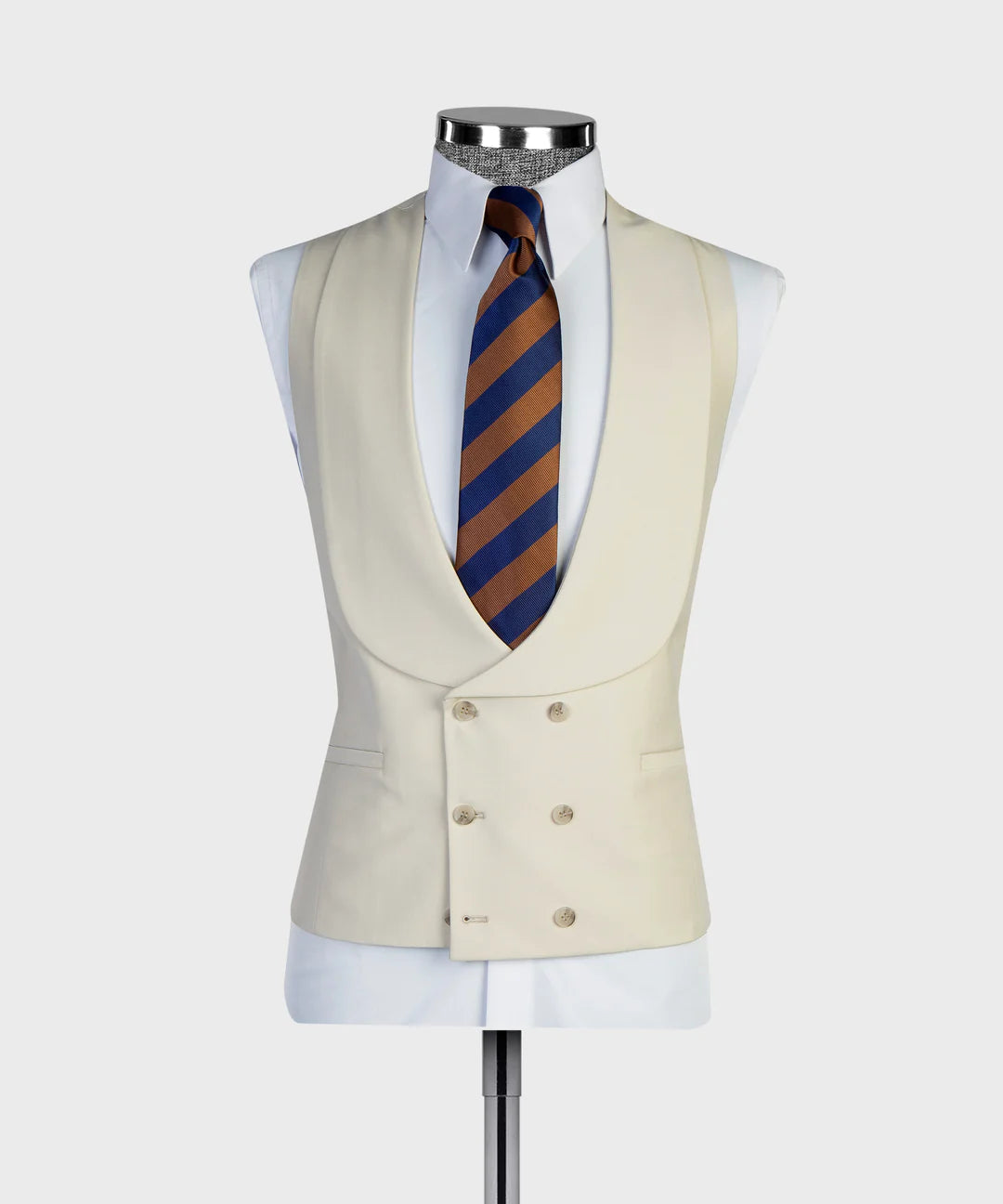 Ivory 3-piece Peak Lapel Single-breasted Suit