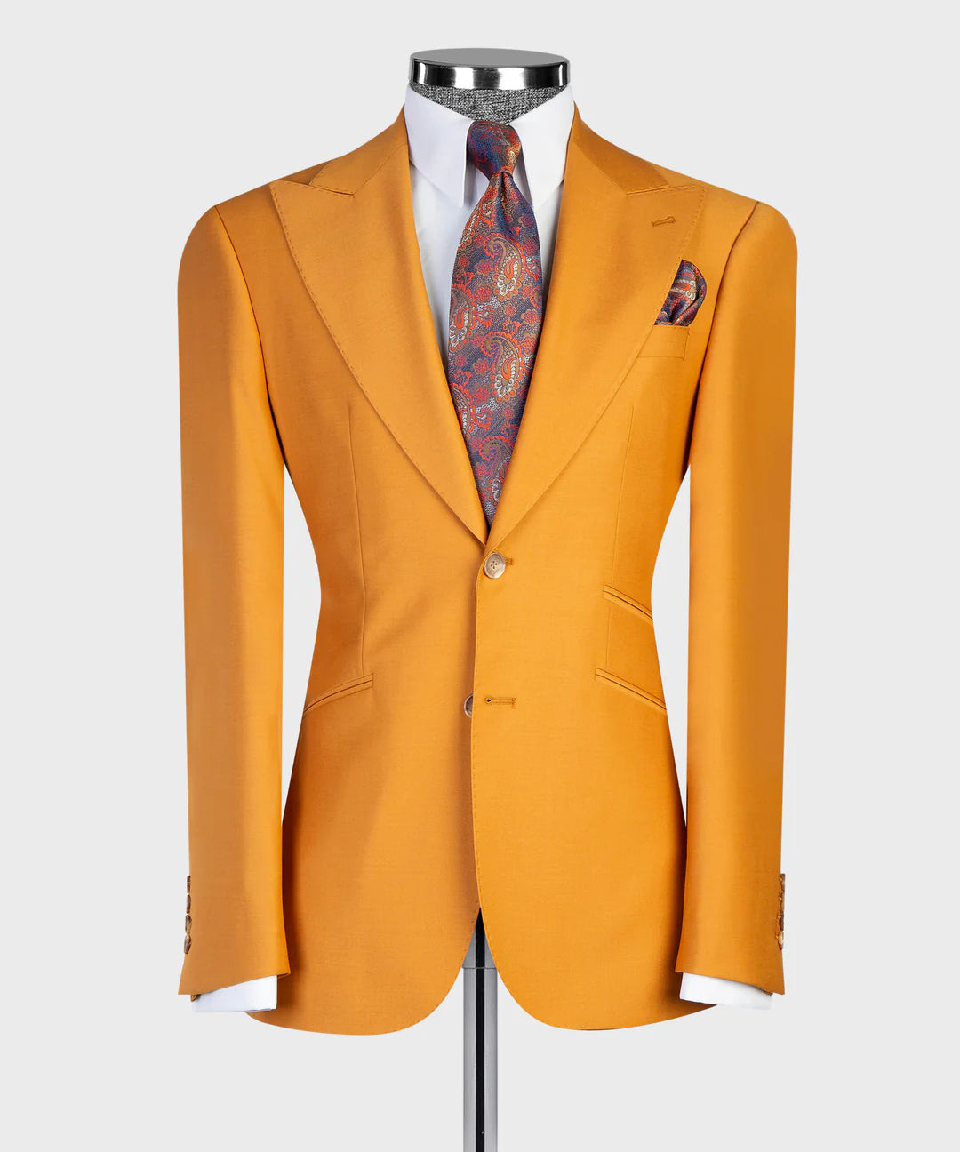 Orange 3-piece Single-breasted Suit