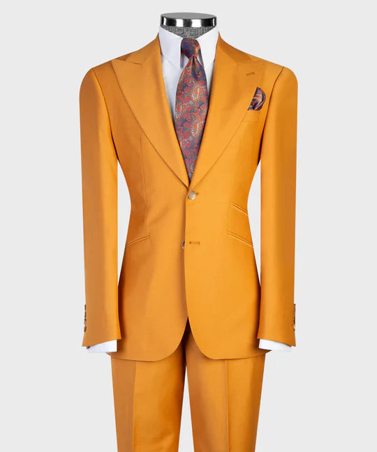Orange 3-piece Single-breasted Suit