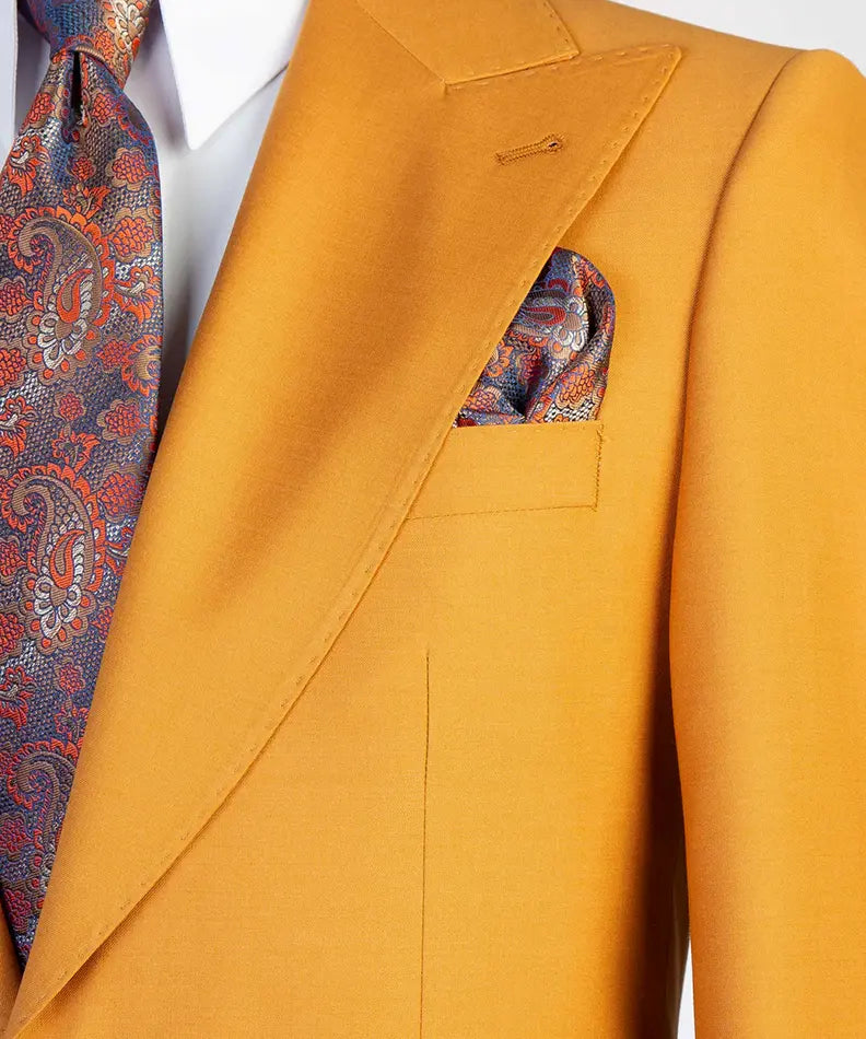 Orange 3-piece Single-breasted Suit