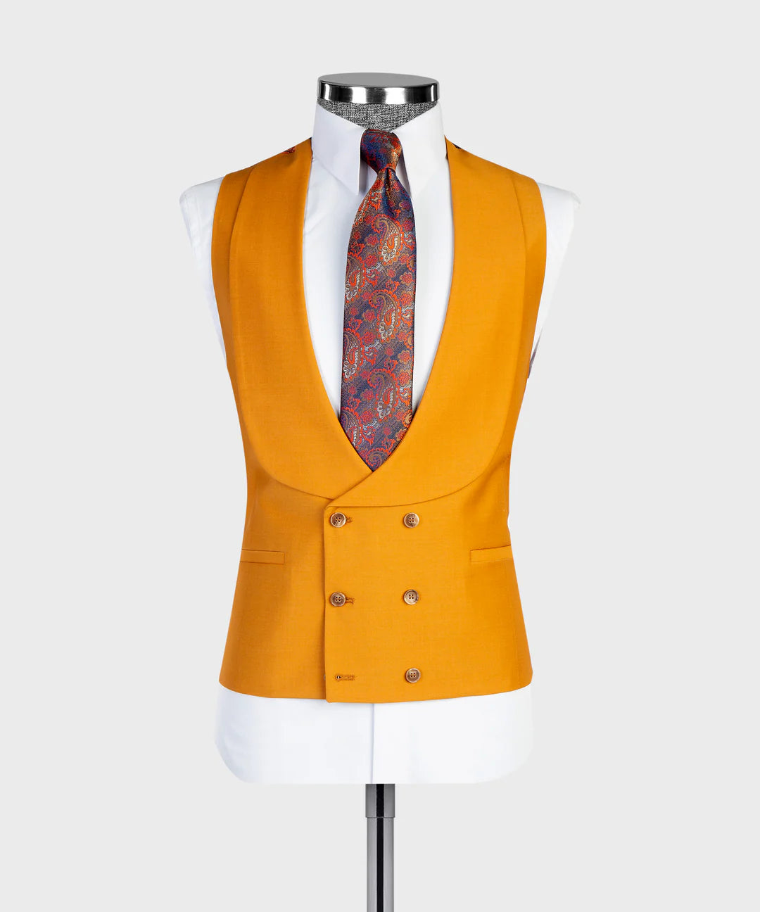 Orange 3-piece Single-breasted Suit