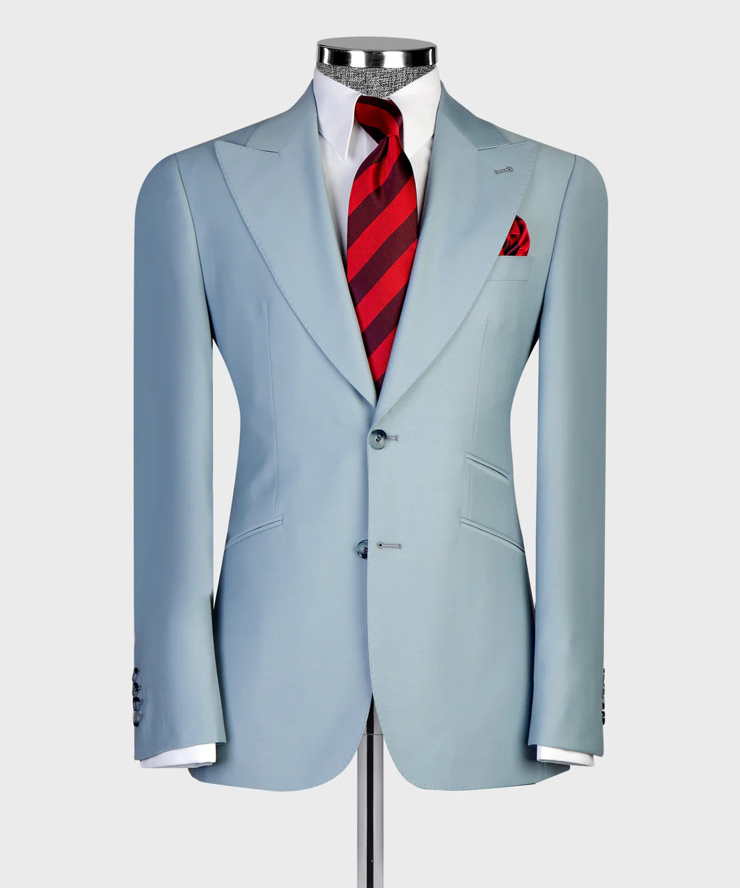 Ice Blue 3-piece Single-breasted Suit