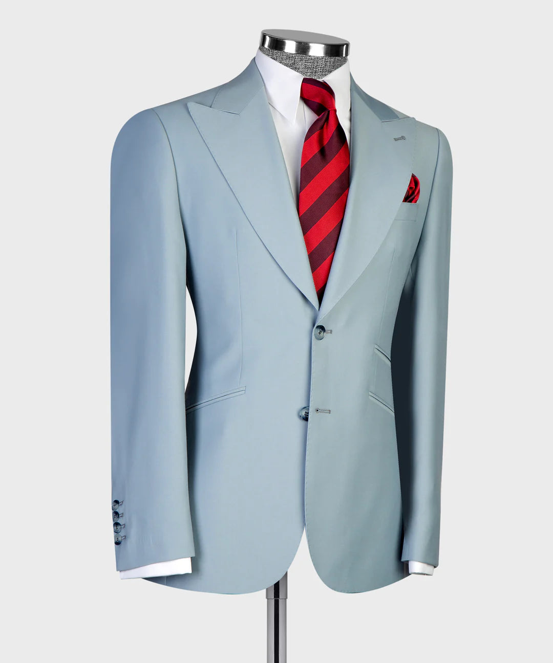 Ice Blue 3-piece Single-breasted Suit