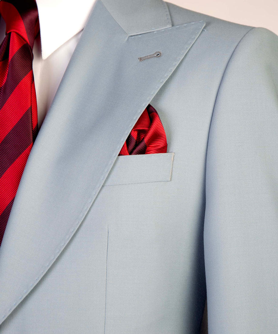 Ice Blue 3-piece Single-breasted Suit