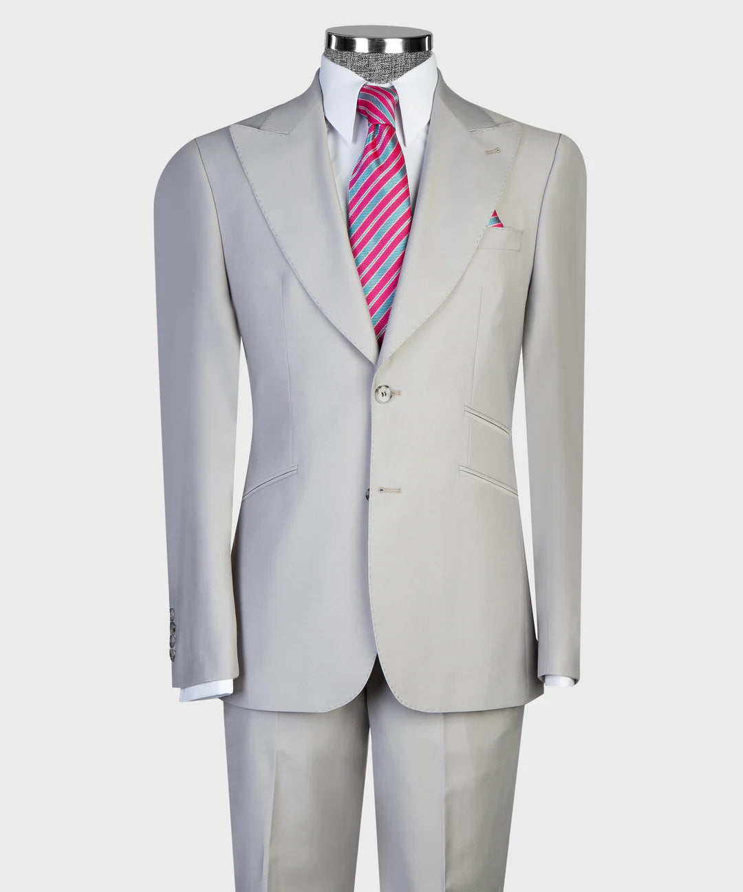 Light Grey 3-piece Single-breasted Suit