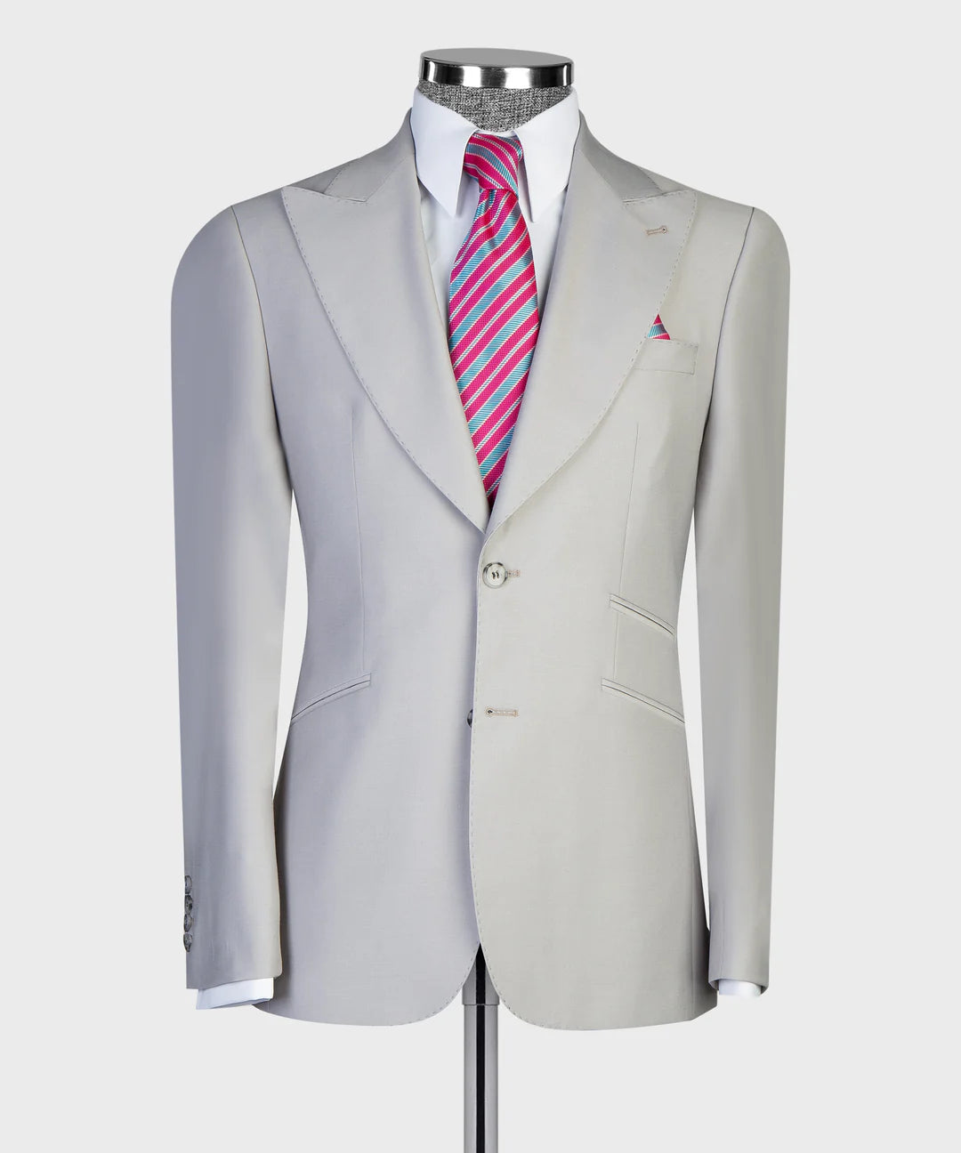 Light Grey 3-piece Single-breasted Suit