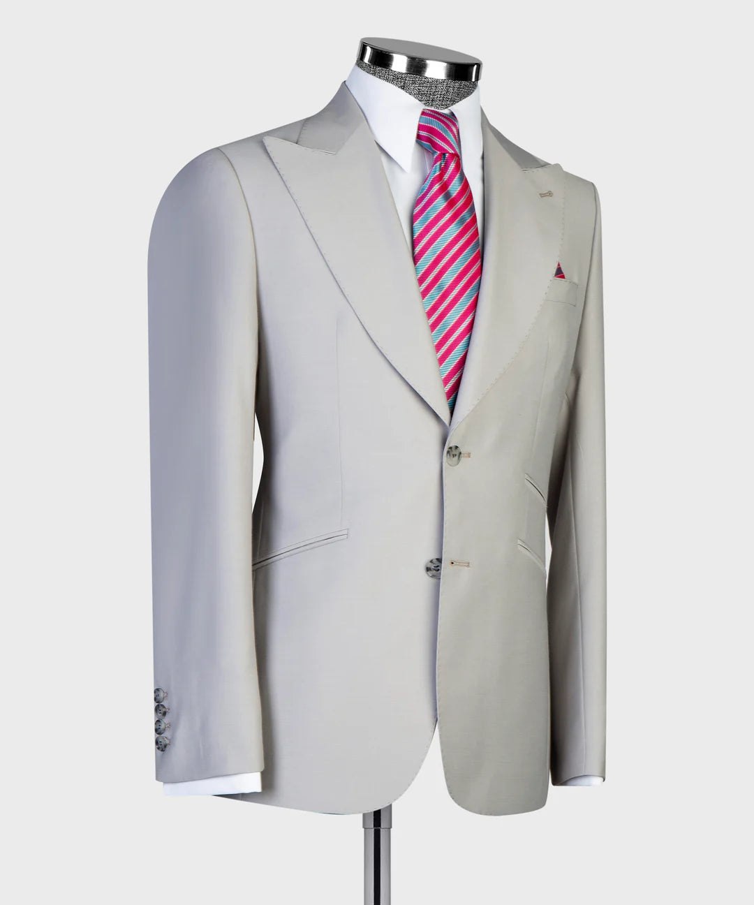 Light Grey 3-piece Single-breasted Suit