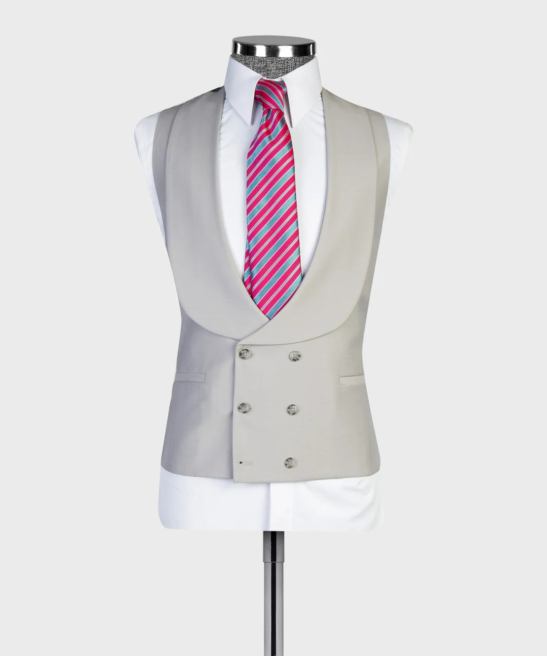 Light Grey 3-piece Single-breasted Suit