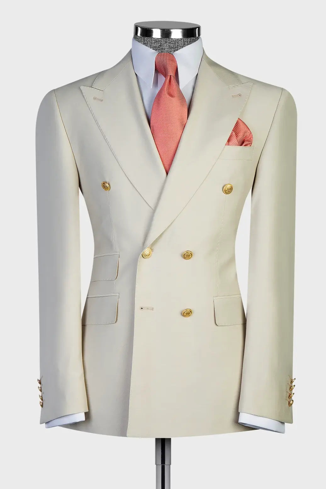 Ivory 2-piece Peak Lapel Double-breasted Suit for Prom