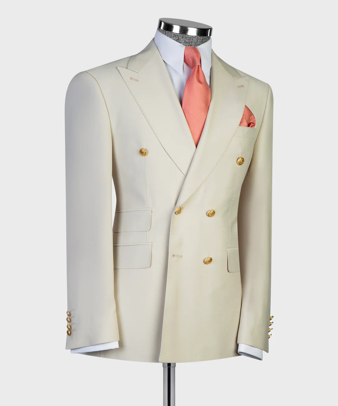 Ivory 2-piece Peak Lapel Double-breasted Suit for Prom