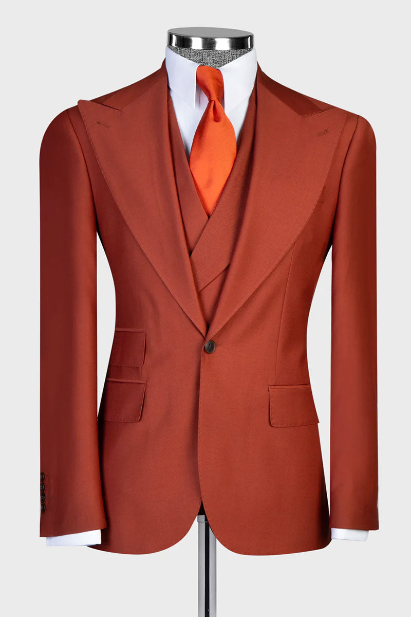 Brick Red 2-Piece Suit for Men – Prom & Wedding Tux Style