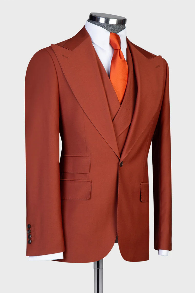 Brick Red 2-Piece Suit for Men – Prom & Wedding Tux Style