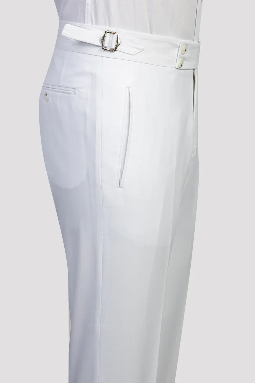 White 3-piece Single-breasted Peak Lapel Suit