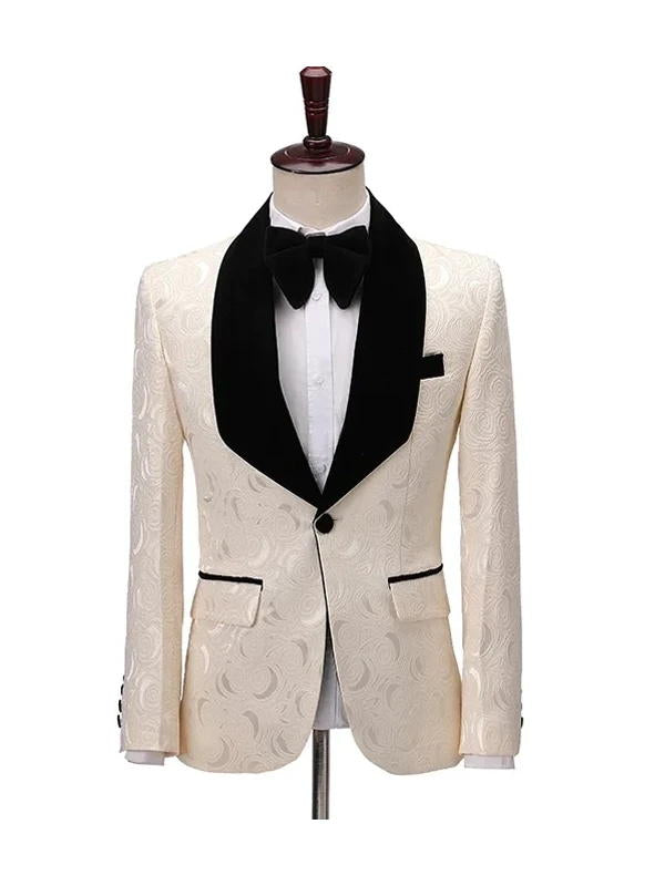Fashion Jacquard Single Breasted Men's Suit