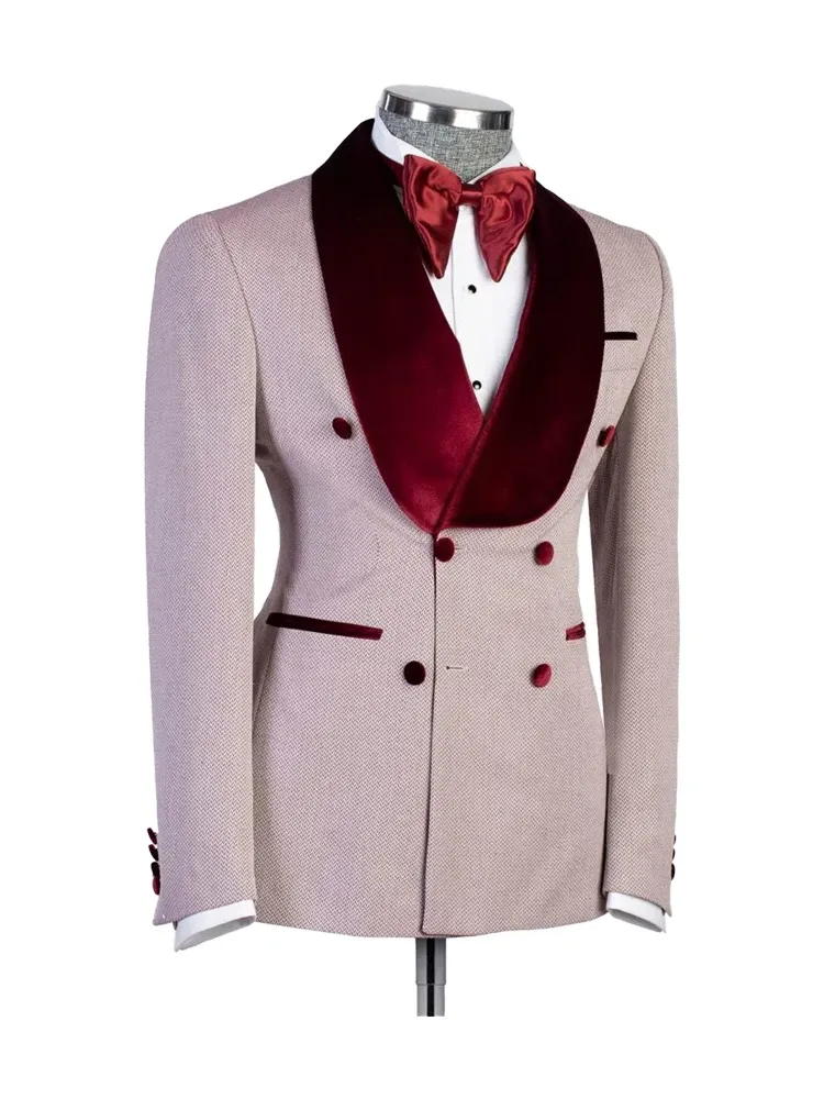 Red Double Breasted 2-piece Tuxedo for Prom