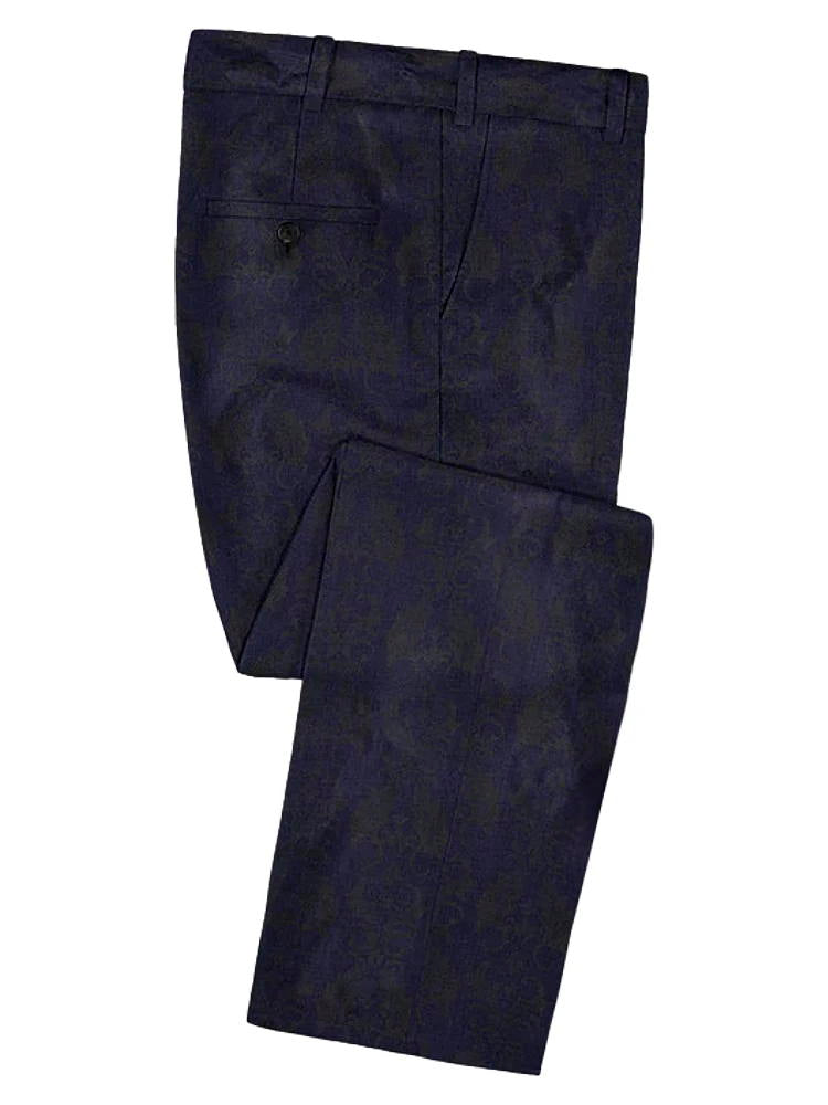 Men's Navy Blue Jacquard Tuxedo