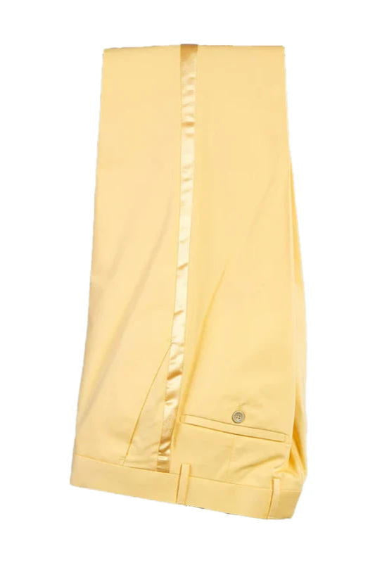 Yellow 2 Piece Bespoke Peaked Lapel Double Breasted Suit
