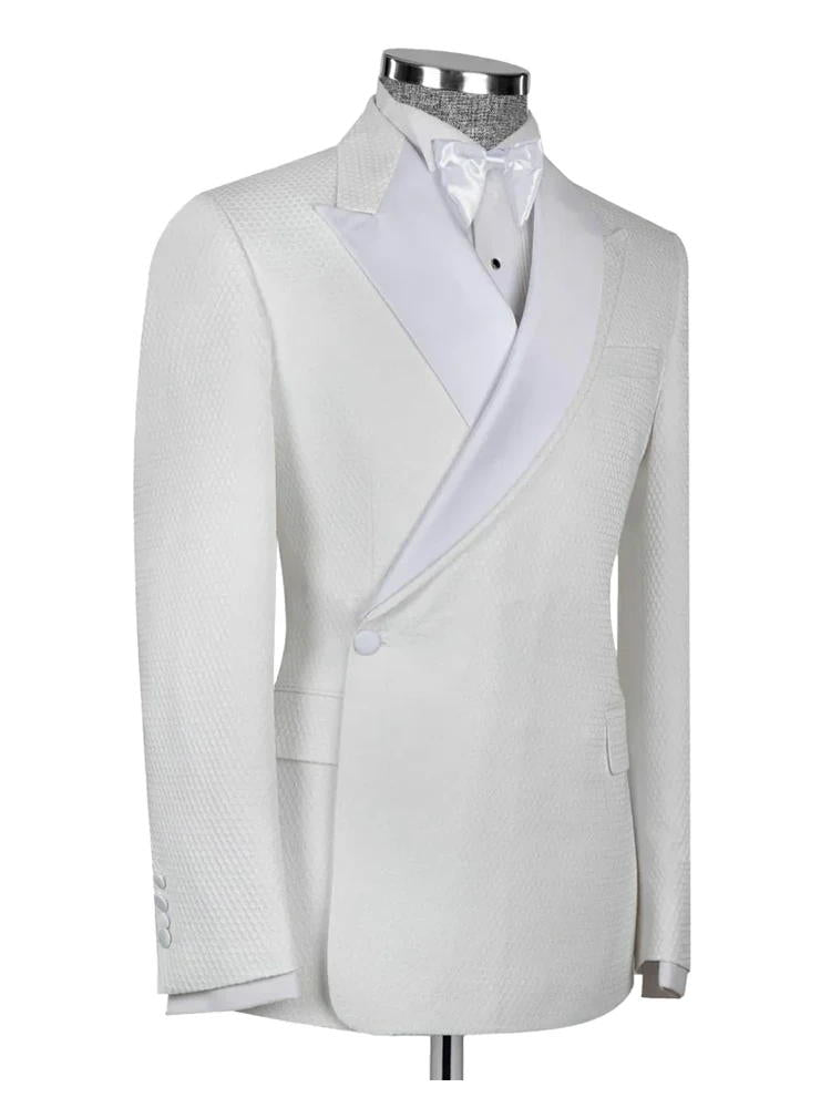 White 2 Piece One Button Tuxedo