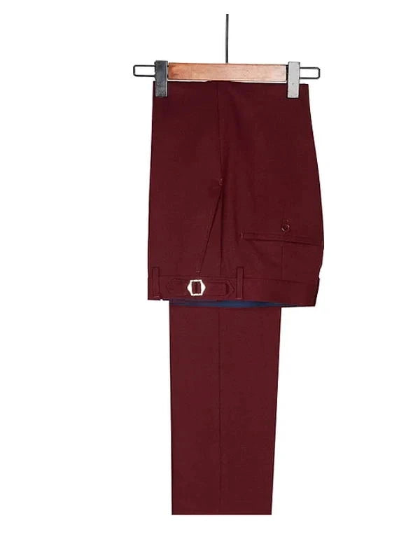 Burgundy Sparkle Shawl Lapel Two Piece Men Suits