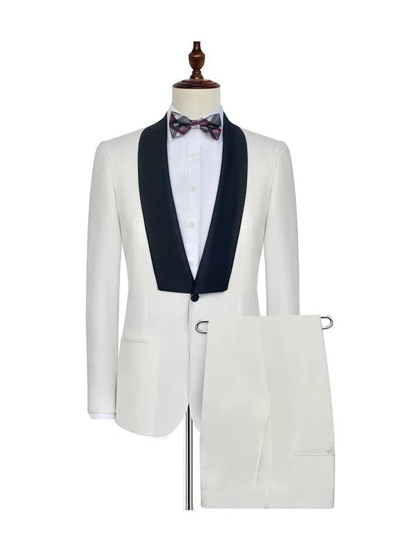 White Classic Wedding Tuxedos 2-piece Suit
