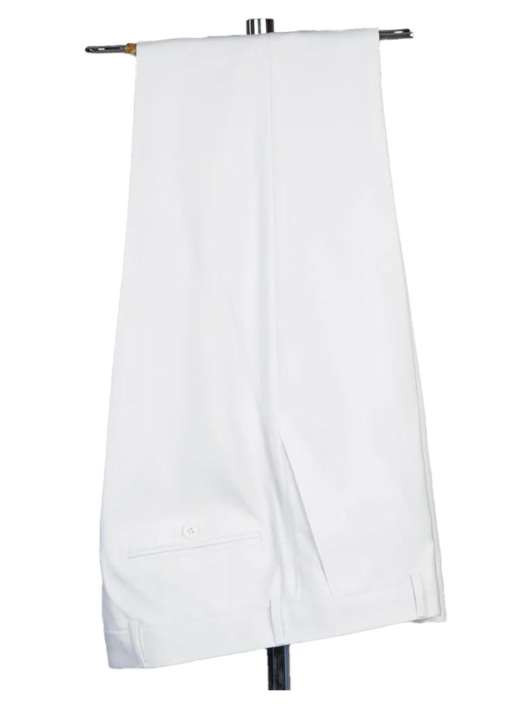 2 Piece Peak Lapel White Double Breasted Suit With Gold Button