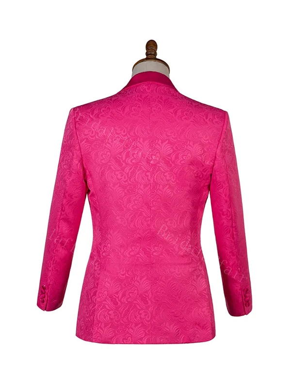 Pink 3 Pieces Classy One Button Prom Suit