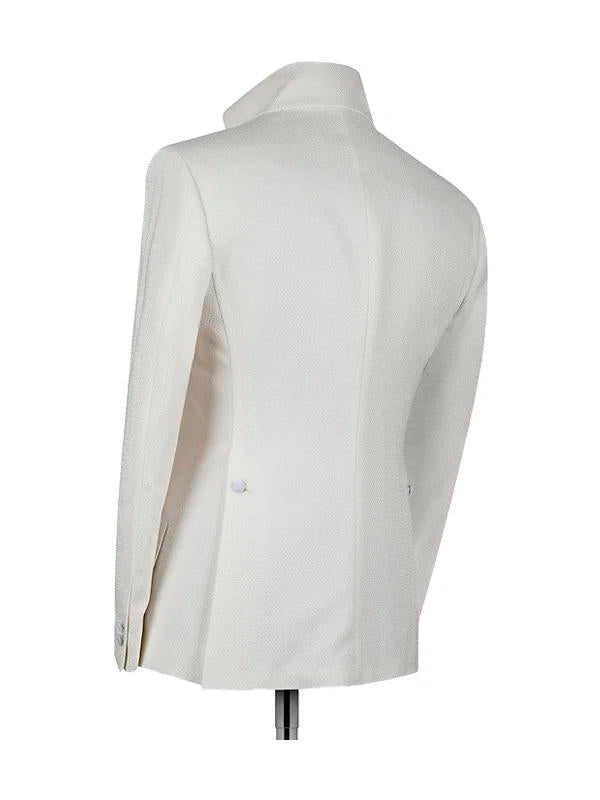 White 2 Piece Double Breasted Notch Lapel Suits