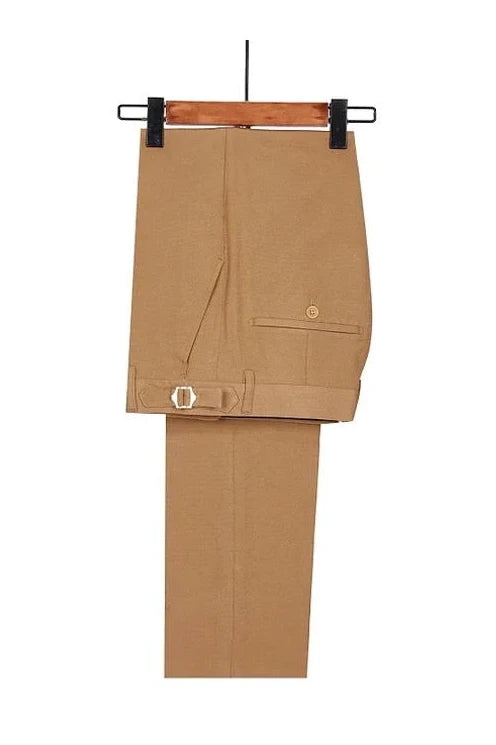 Khaki Sparkling 2 Piece Shawl Lapel One Button Suit