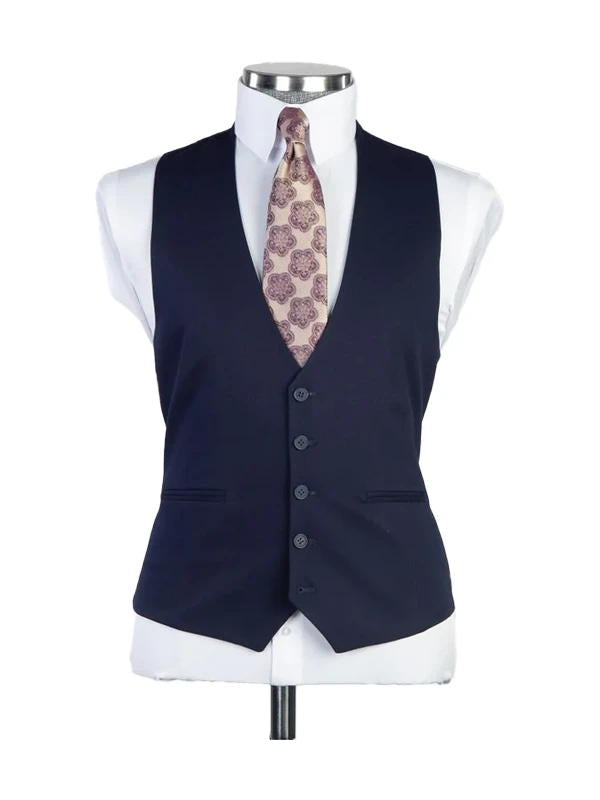 Dark Blue 3 Piece Classic Notch Lapel Suit