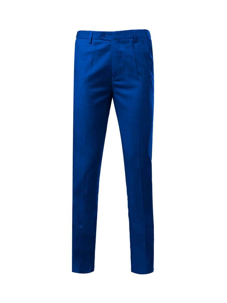 Blue Tuxedo 3 Piece Suit With Black Lapel