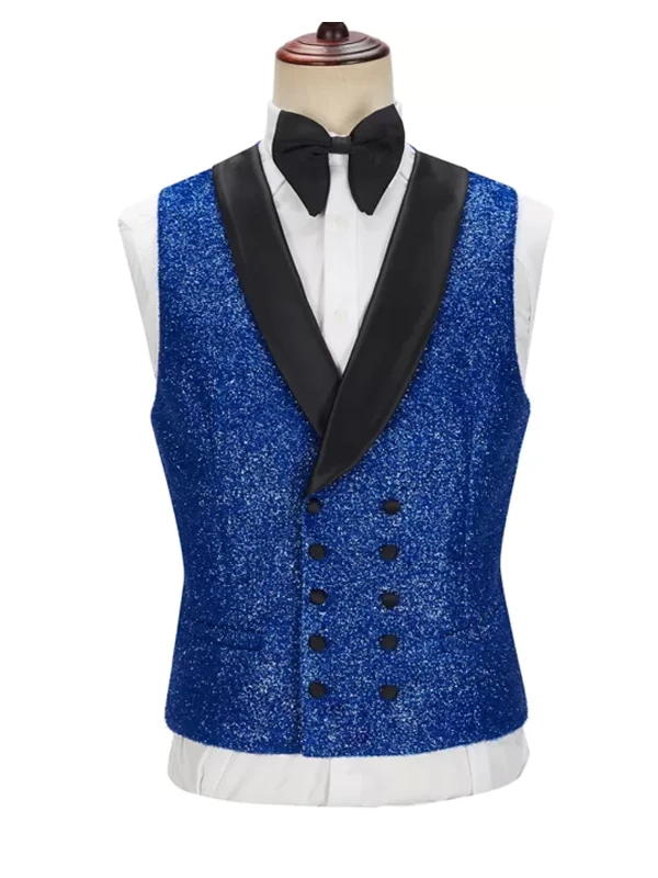 Royal Blue Three Piece Slim Fit Men's Suit