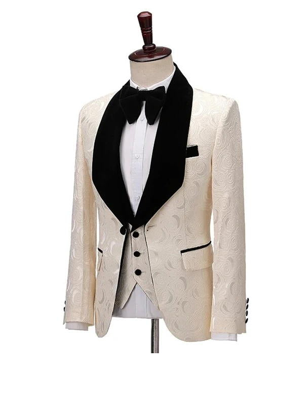 Jacquard 3 Piece Men's Prom Suit