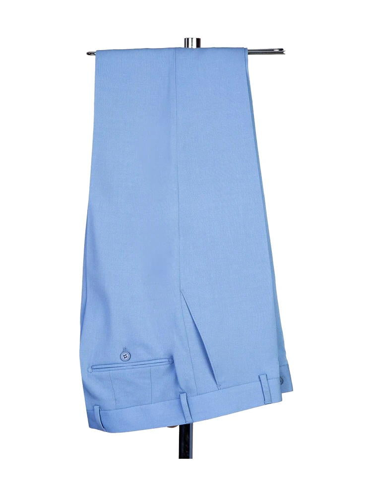 Light Blue 2 Piece Classic Peak Lapel Double Breasted Suit