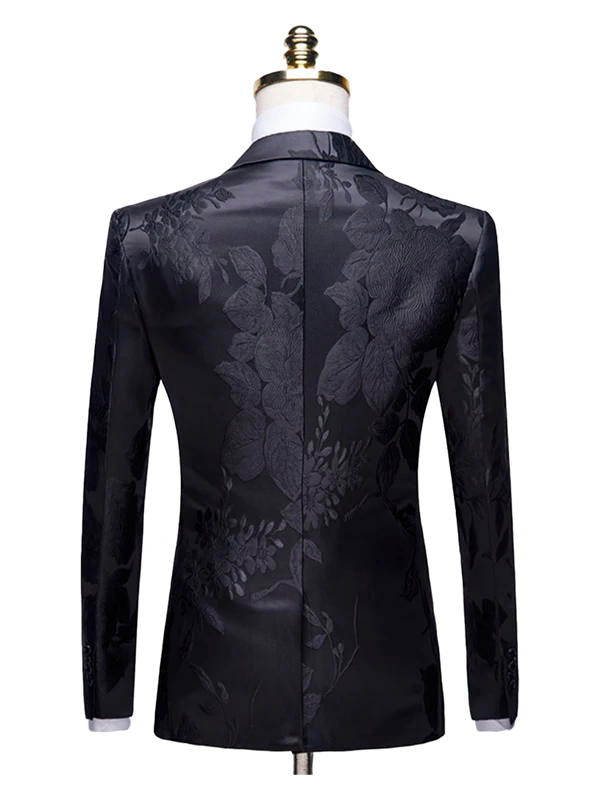 Black Notch Lapel Two Buttons Men's 2 Piece Suit